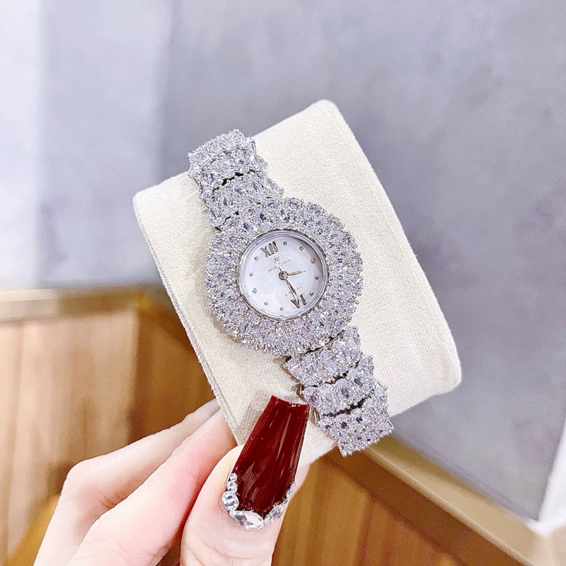 Đồng Hồ Nữ ROYAL CROWN Dây Thép Không Gỉ, Đính Đá Pha Lê Siêu Hot