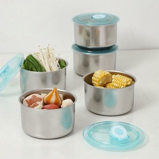 Hộp inox đựng thực phẩm giữ nhiệt tròn ️ bát inox đựng thực phẩm có nắp đậy ngăn mùi