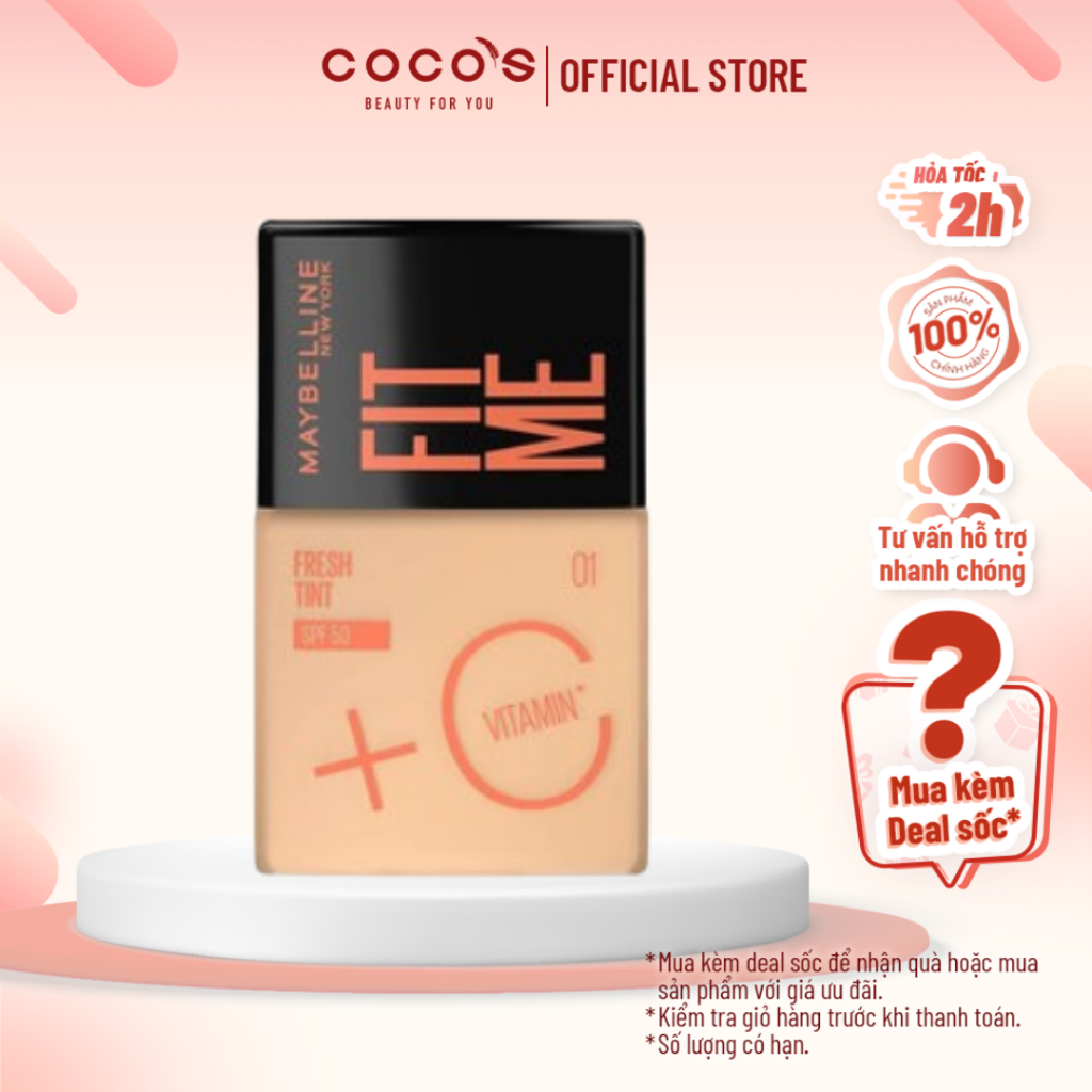 Kem Nền Fit Me Tint C Tươi Mướt Chống Nắng với Vitamin C & SPF50 Maybelline New York 30ml