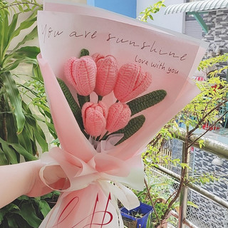  Hoa Tulip Handmade màu siêu xinh, bó hoa tốt nghiệp cute handmade làm từ len mix, tặng ngườ