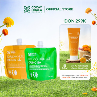 Dầu Gội Xả Hữu Cơ Gừng Sả COCAYHOALA VIETNAM - Ngăn dầu bết tóc và giảm gàu ngứa Dung Tích Travelsize 30g
