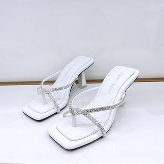 Dép guốc kẹp đá Hachi shoes gót vuông cao 7cm C186