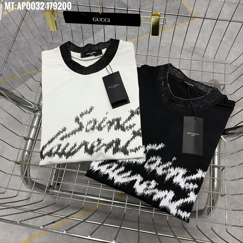 Áo Phông Nam Nữ ,  Áo thun bản họa tiết in SAINT LAUREN chất liệu cotton Siêu mềm mịn cao cấp Mẫu HOT TREND 2024