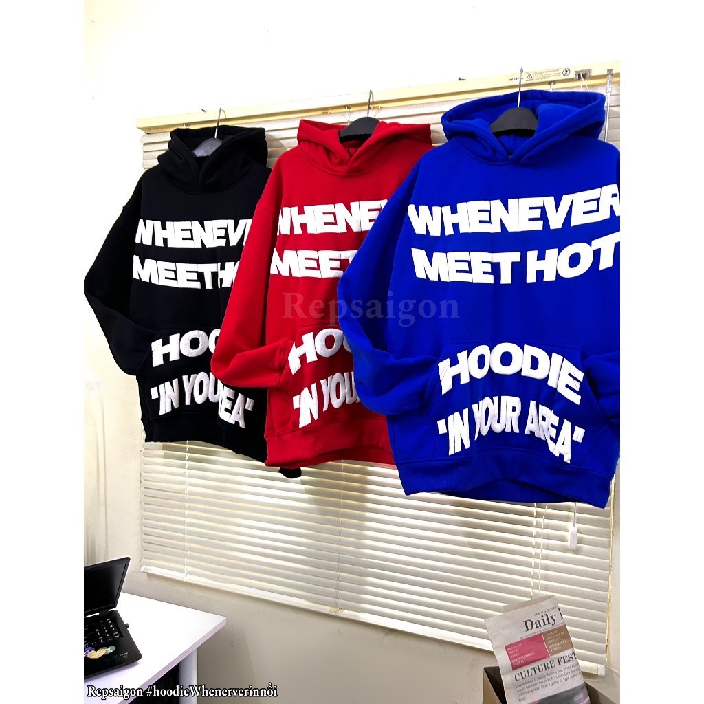Áo Hoodie Nam Nữ Whenever In Chữ Nổi 3D Cực Nét Form Rộng - Áo Chống Nắng nỉ PE Cao Cấp 2024 - g5.shop | BigBuy360 - bigbuy360.vn