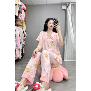 (Hình thật) Set Đồ bộ Pijama - Bộ lụa mango tay ngắn