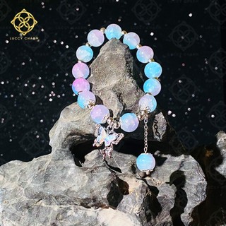 Vòng tay thạch anh mix charm LUCCY lắc tay phong thủy thu hút bình an, sức khỏe, may mắn - VT007