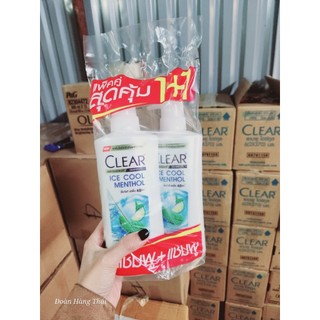 Set 2 Dầu gội Clear bạc hà/Clear men cặp 2 gội 370ml -Hàng Nội địa Thái Lan mẫu mới