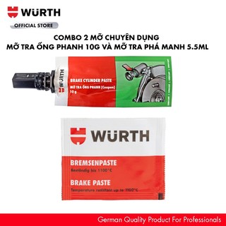 Wurth combo 2 loại mỡ chuyên dụng cho ô tô mỡ tra ống phanh 10g và mỡ tra má phanh 5,5ml