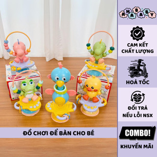 Đồ chơi luồn hạt, âm nhạc và lục lạc để bàn hỗ trợ bé ăn dặm và rèn luyện vận động tay 9BABY