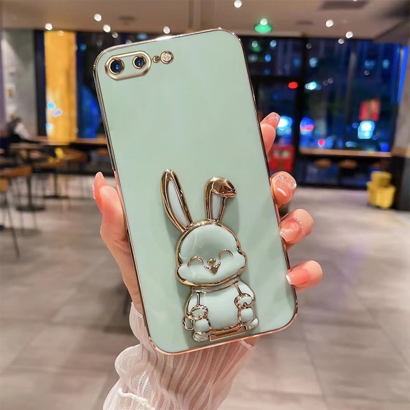 ỐP Lưng  Cho iphone 7plus/8plus Silicon Mềm Chống Rơi Hình thỏ 3D Có Giá Đỡ Cho  iphone 7plus/8plus