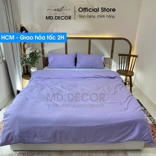 Bộ chăn ga gối Cotton Tici nhập khẩu MD.DECOR - Bedding trơn màu nhiều kích thước ra trải giường m2 m4 m6 M8