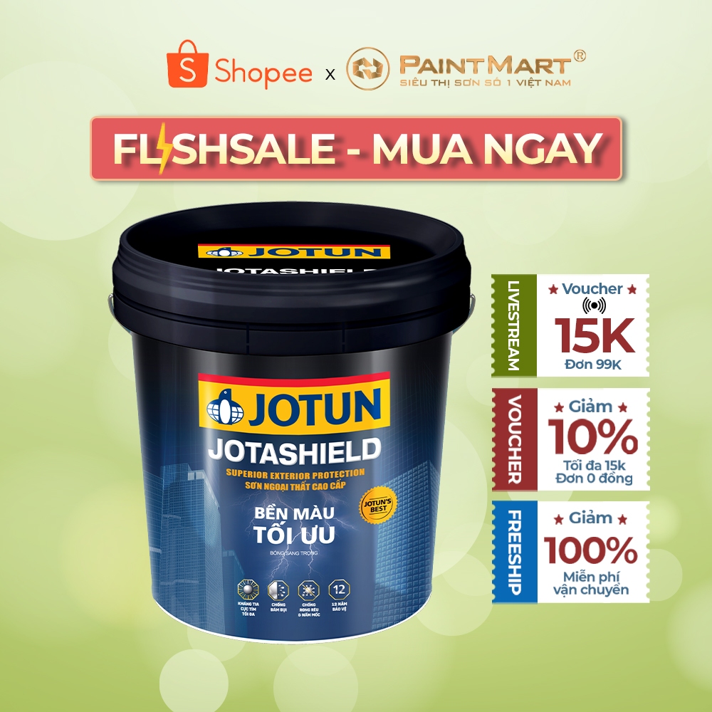 Sơn tường nhà JOTUN Jotashield bền màu tối ưu lon 1 lít (Sơn ngoại thất)