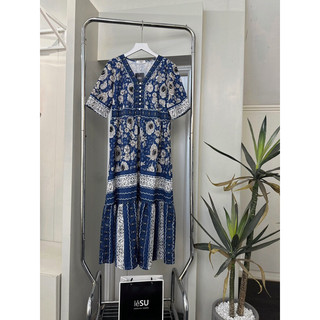ẢNH TỰ CHỤP Đầm maxi đuôi cá thổ cẩm