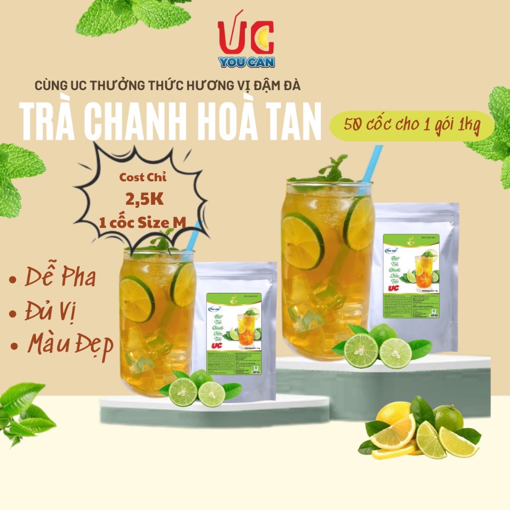 BỘT TRÀ CHANH HƯƠNG NHÀI HÒA TAN UC TÚI 1KG