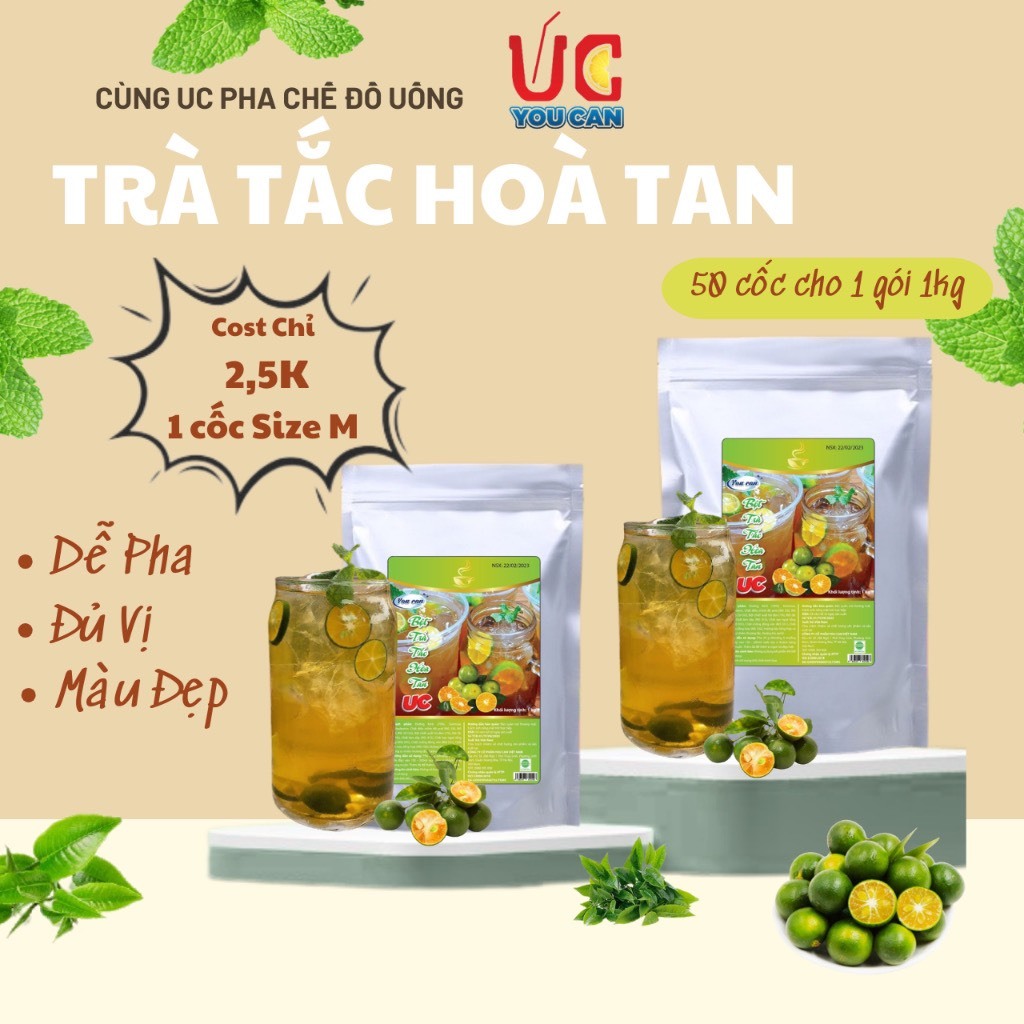 BỘT TRÀ TẮC HƯƠNG NHÀI HÒA TAN UC TÚI 1KG