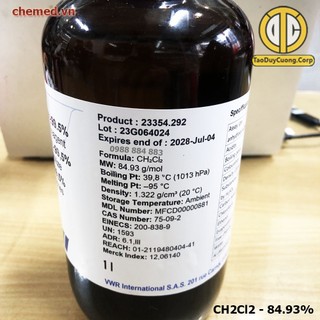 Dung dịch CH2Cl2 - Dung dịch Dichloromethane 99.5% dùng trong y tế.