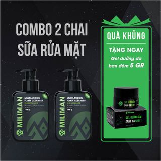  Combo 2 Sữa Rửa Mặt Nam Da Dầu Trắng Da Thương Hiệu MILIMAN Multi – Action Foam Cleanser 168g