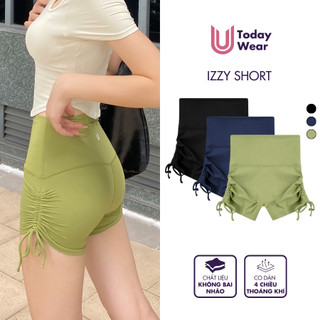 Quần thể thao biker dây rút Izzy cạp cao dáng ngắn tôn vòng 3 Today U Wear
