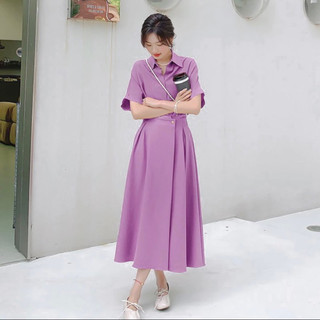 Đầm sơ mi nút eo 5 màu thanh lịch hot trend