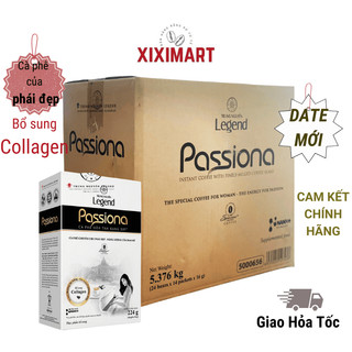  Thùng Cà phê Passiona Trung Nguyên Legend Cà Phê của Phái Đẹp bổ sung Collagen đường ăn kiêng hộp 224g  14 gói x 16g  