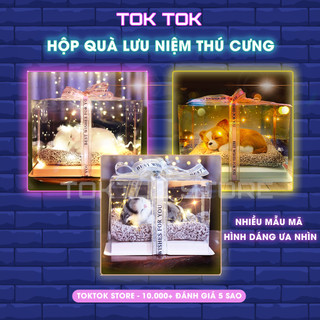 Hộp quà tặng, quà lưu niệm trong suốt thú cưng dễ thương - decor phòng ngủ, quà sinh nhật, lưu niệm toktok