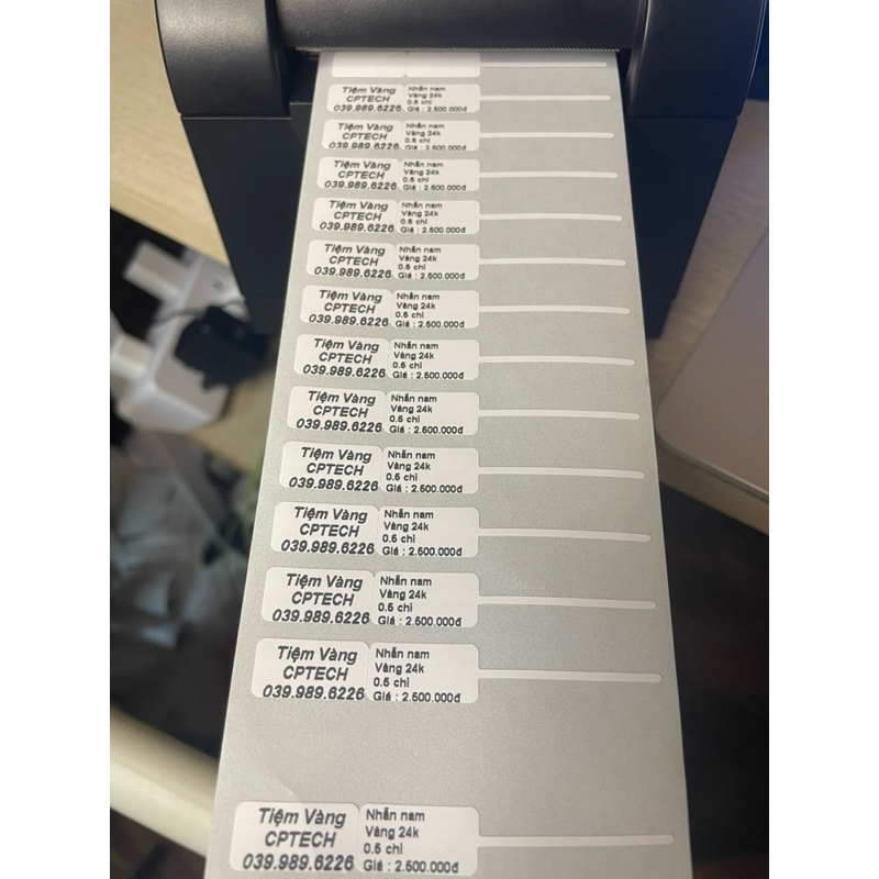 Giấy in tem phụ kiện trang sức 20*10mm cho máy Xprinter XP 350B - Giấy in nhiệt trang sức 20*10mm