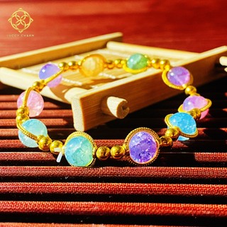 Vòng tay thạch anh mix charm LUCCY vòng nữ phong thủy mang lại bình an, sức khỏe, hạnh phúc - VT014