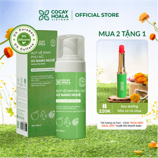 Dung Dịch Vệ Sinh Phụ Nữ Dạng Bọt Hữu Cơ X2 Nano Nghệ COCAYHOALA VIETNAM - Không Sulfate, Không Paraben, Dung tích 150ml