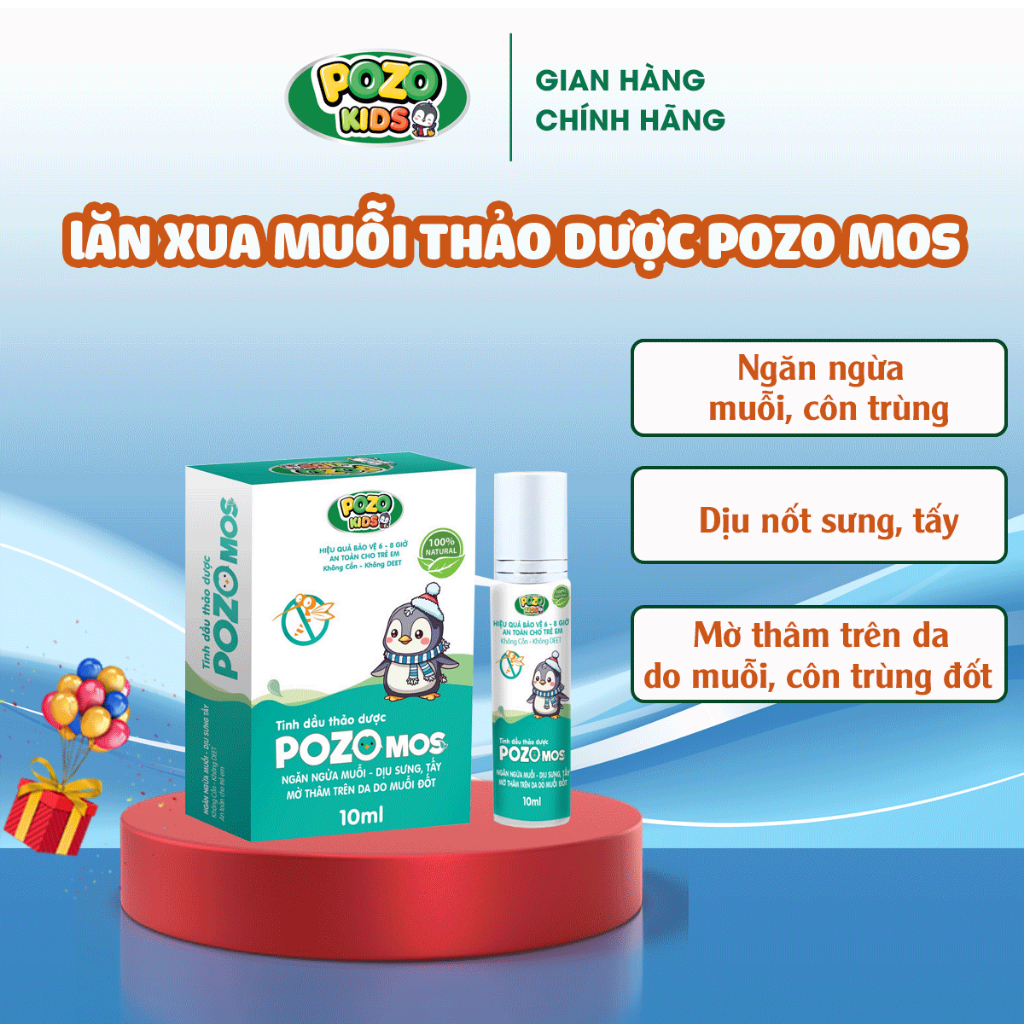 Tinh Dầu Thảo Dược PozoMos - Ngăn Ngừa Muỗi, Dịu Sưng Tấy, Mờ Vết Thâm Trên Da Do Muỗi Đốt