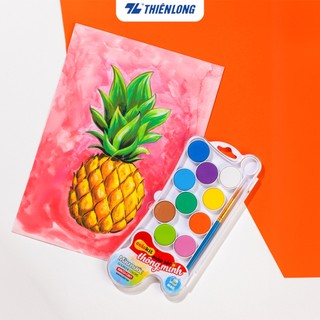 Hộp màu nước nén Thiên Long Colokit WACO-C001 gồm 12 màu trong khay, tặng kèm cọ, dễ dàng hòa tan với nước,chồng màu tốt