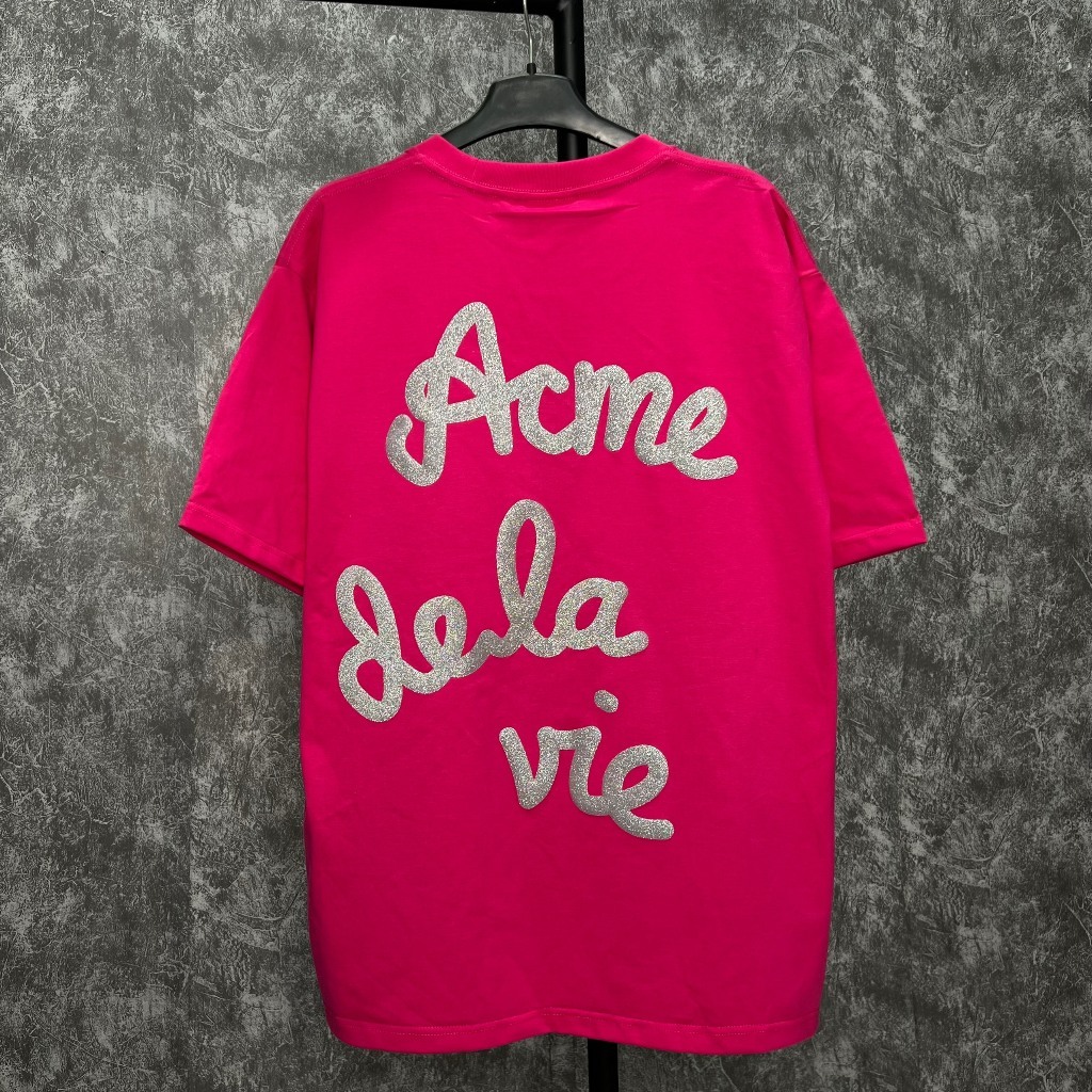 Áo Thun ADLV Chữ In Nổi có kim tuyến Tay Lỡ Form Rộng Cotton 2 chiều Unisex