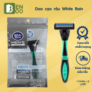 Bộ dao cạo râu White Rain Men's Razors (1 cán dao + 3 đầu lưỡi) Cạo êm không gây tổn thương cho da Thương hiệu đến từ Mỹ