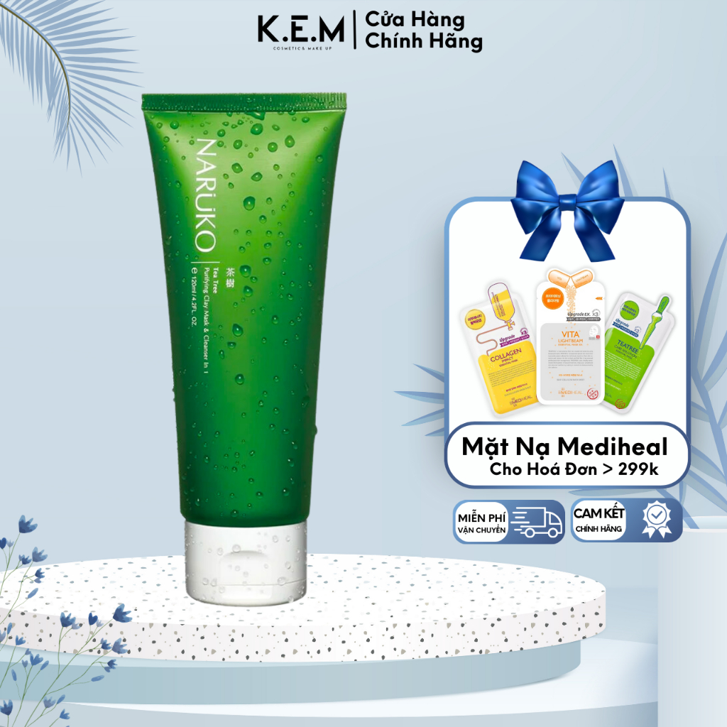 [CHÍNH HÃNG] Sữa Rửa Mặt Dạng Bùn Naruko Tràm Trà 3in1 120ml
