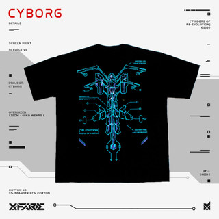 Xfire cyborg elevation tshirt in black