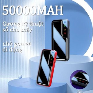 Gương sạc dự phòng 50000mAh màn hình kỹ thuật số pin dự phòng di động pin ngoài