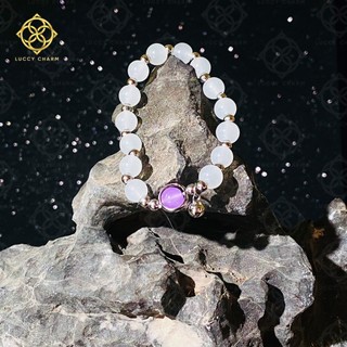 Vòng tay thạch anh mix charm LUCCY lắc tay phong thủy mang lại may mắn, sức khỏe, hạnh phúc - VT024