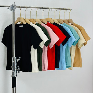Áo thun baby tee cổ tròn cộc tay peonyb - Phông trơn nhiều màu bánh bèo tiểu thư hotgirl kiểu dáng basic đường phố hàn