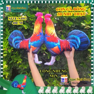 Thú nhồi bông con gà trống gà đá gà tập lực gà chọi 3d đẹp như thật - gấu bông thú nhồi bông đồ chơi doll toy hàng độc