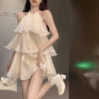 Váy đầm cổ yếm form dáng Babydoll voan tơ 3 lớp bồng bềnh hottrend Hàn Quốc (CÓ BIG SIZE) MT33 SP127