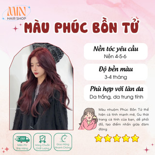 Thuốc nhuộm tóc màu đỏ phúc bồn tử không tẩy, tặng kèm oxy trợ nhuộm | minhairshop, minhair