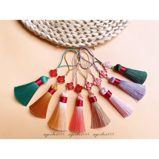 Tua Rua Quấn Chỉ Đỏ 5cm Mặt Chữ Phước Màu Vàng May Mắn Trang Trí Balo, Chìa Khóa, Phong Thủy