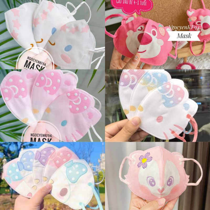 Combo 10 Chiếc Khẩu Trang 3D In Hình Dễ Thương Dành Cho Bé Yêu 4 - 8 Tuổi