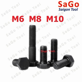 Bulong lục giác ngoài chịu lực thép đen M6 M8 M10 cấp bền 8.8
