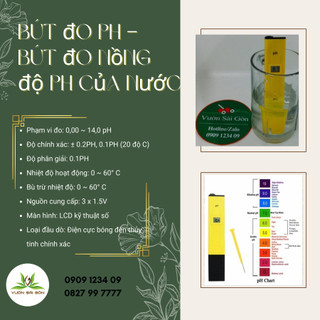 Bút đo pH nước ATC độ chính xác cao, đo PH nước sinh hoạt, bút đo pH thủy canh (Vườn Sài Gòn)