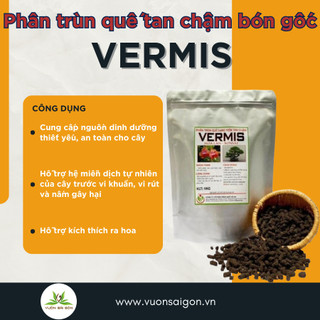 Phân trùn quế viên nén Vermis, 500gr, phân hữu cơ chậm tan chuyên cho lan và cây cảnh (Vườn Sài Gòn)