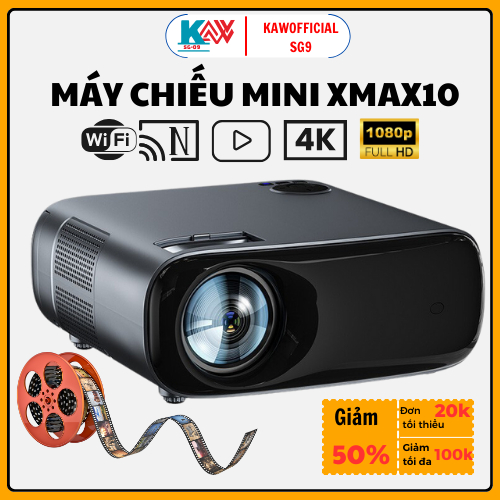 Máy Chiếu Mini XMAX10 Chiếu Siêu Nét, Xem Phim Giải Trí, Dạy Học, Văn Phòng, Đa Năng - Bảo hành 24 THÁNG