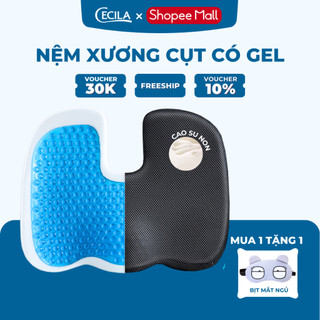 Đệm lót ghế chống đau xương cụt CECILA, ruột cao su non đàn hồi cực tốt, có gel lạnh làm mát