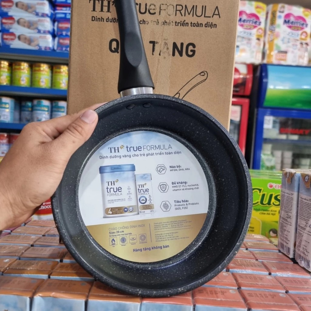 Sunhouse Chảo chống dính vân đá 5 đáy 20cm nấu được bếp từ và bếp ga quà tặng sữa TH