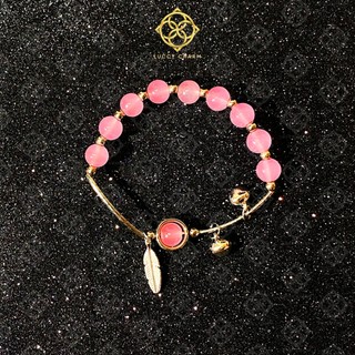 Vòng tay thạch anh mix charm LUCCY lắc tay phong thủy mang lại bình an, sức khỏe, hạnh phúc - VT037