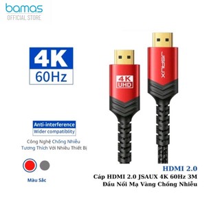 Cáp HDMI 2.0 JSAUX 4K 60Hz Đầu Nối Mạ Vàng Chống Nhiễu - Tương Thích Với Tất Cả Cổng Kết Nối HDMI - Cáp Nối Dài
